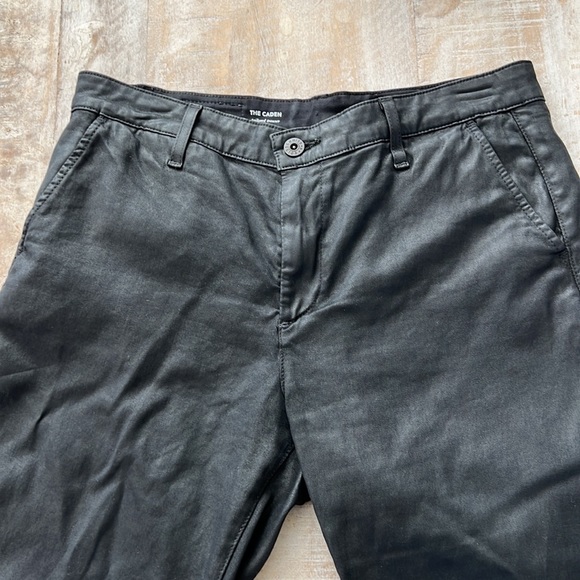 AG Jeans Caden Tailored Trouser Leatherette Jean {Ltt Lt Super Black} 29
